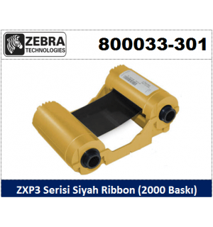 Zebra ZXP3 Kart Yazıcı Ribon Siyah 800033-301