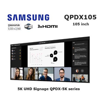 SAMSUNG QPDX105 5K UHD SIGNAGE PROFESYONEL EKRAN 105 inch SAMSUNG QPDX105 5K UHD SIGNAGE PROFESYONEL EKRAN 105 inch