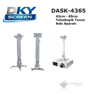 DKYSCREEN DASK-4365 Teleskopik Projeksiyon Tavan Askı Aparatı (43-65cm)