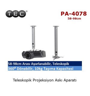 TEC PA-4078 Projeksiyon Askı Aparatı (58-98cm)