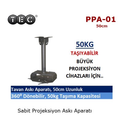 TEC PPA-01 Projeksiyon Tavan Askı Aparatı (50cm)