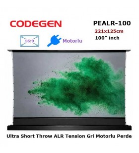 CODEGEN PEALR-100 Ultra Short Throw ALR Tension Motorlu Floor Pull Up Projeksiyon Perdesi 100 inch (221x125cm)