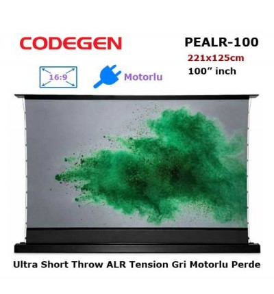 CODEGEN PEALR-100 Ultra Short Throw ALR Tension Motorlu Floor Pull Up Projeksiyon Perdesi 100 inch (221x125cm)