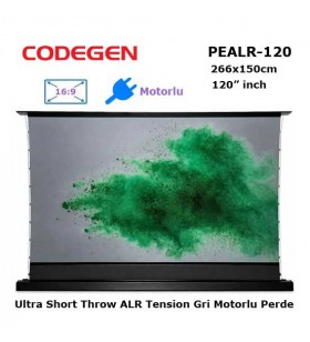 CODEGEN PEALR-120 Ultra Short Throw ALR Tension Motorlu Floor Pull Up Projeksiyon Perdesi 120 inch (266x150cm)