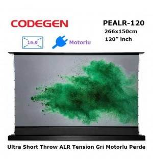 CODEGEN PEALR-120 Ultra Short Throw ALR Tension Motorlu Floor Pull Up Projeksiyon Perdesi 120 inch (266x150cm)