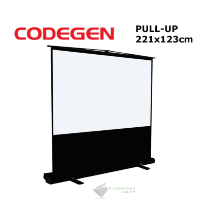 CODEGEN PTX-200 PULL UP Projeksiyon Perdesi (221x123cm)