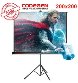 CODEGEN TX-20 Tripod Projeksiyon Perdesi (200x200cm) 