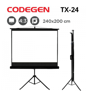 CODEGEN TX-24 Tripod Projeksiyon Perdesi (240x200cm) 