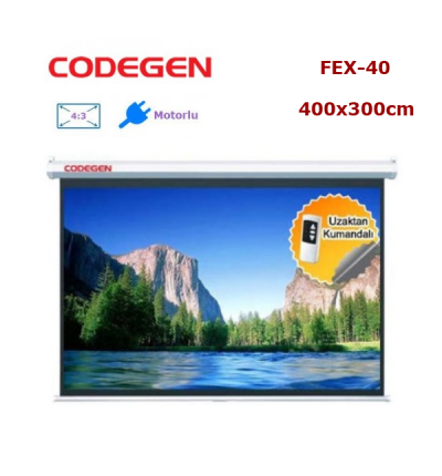 CODEGEN FEX-40 Motorlu Projeksiyon Perdesi (400x300cm)