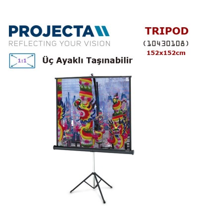 PROJECTA 10430108 Ayaklı Projeksiyon Perdesi (152x152cm) 