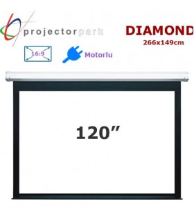 PROJECTORPARK Diamond Motorlu Projeksiyon Perdesi (266x149cm) 