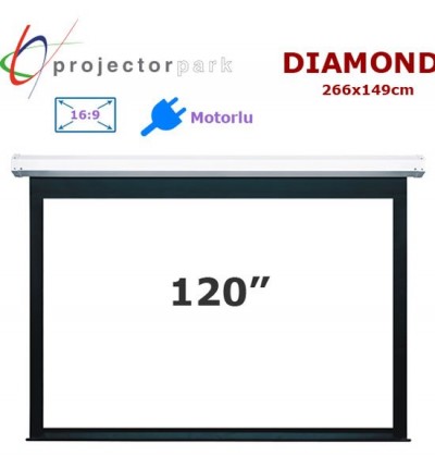 PROJECTORPARK Diamond Motorlu Projeksiyon Perdesi (266x149cm) 