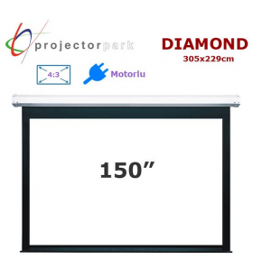 PROJECTORPARK Diamond Motorlu Projeksiyon Perdesi (305x229cm) 