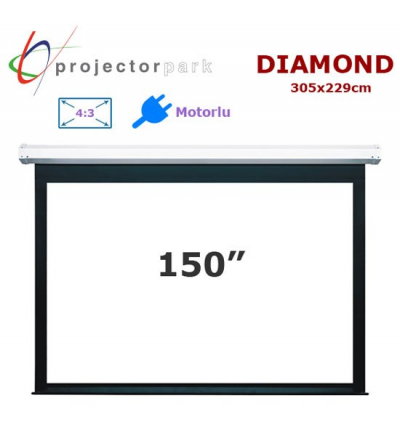 PROJECTORPARK Diamond Motorlu Projeksiyon Perdesi (305x229cm) 