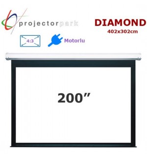 PROJECTORPARK Diamond Motorlu Projeksiyon Perdesi (402x302cm) 