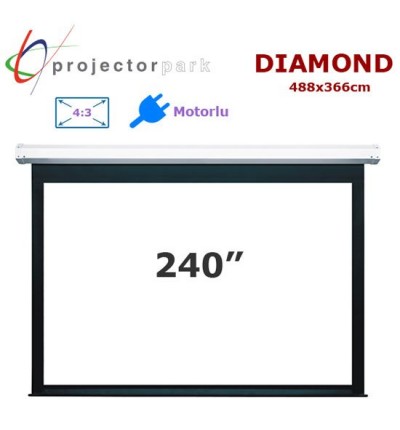PROJECTORPARK Diamond Motorlu Projeksiyon Perdesi (488x366cm) 