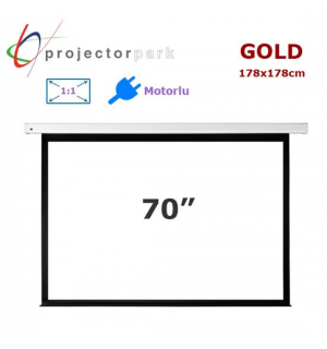 PROJECTORPARK Gold Motorlu Projeksiyon Perdesi (178x178cm) 