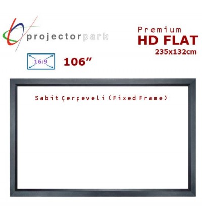 PROJECTORPARK HD Flat Sabit Çerçeveli Projeksiyon Perdesi (235x132cm) 