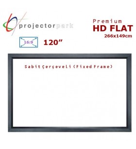 PROJECTORPARK HD Flat Sabit Çerçeveli Projeksiyon Perdesi (266x149cm) 
