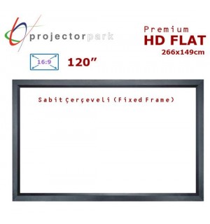 PROJECTORPARK HD Flat Sabit Çerçeveli Projeksiyon Perdesi (266x149cm) 