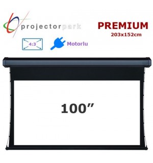 PROJECTORPARK Premium Motorlu Projeksiyon Perdesi (203x152cm) 