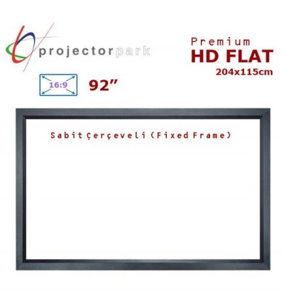 PROJECTORPARK HD Flat Sabit Çerçeveli Projeksiyon Perdesi (204x115cm) 