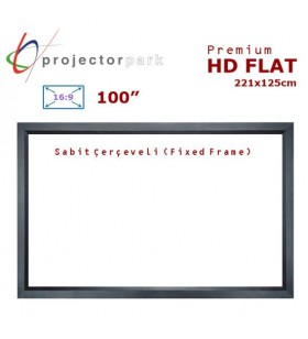 PROJECTORPARK HD Flat Sabit Çerçeveli Projeksiyon Perdesi (221x125cm) 