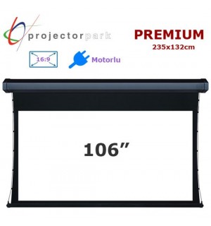 PROJECTORPARK Premium Motorlu Projeksiyon Perdesi (235x132cm) 