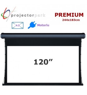 PROJECTORPARK Premium Motorlu Projeksiyon Perdesi (244x183cm) 
