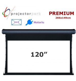 PROJECTORPARK Premium Motorlu Projeksiyon Perdesi (266x149cm) 
