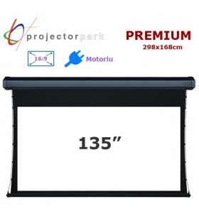 Projectorpark Premium Motorlu Projeksiyon Perdesi (298x168cm)
