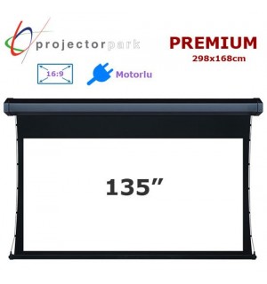 Projectorpark Premium Motorlu Projeksiyon Perdesi (298x168cm)