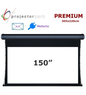 Projectorpark Premium Motorlu Projeksiyon Perdesi 305x229cm