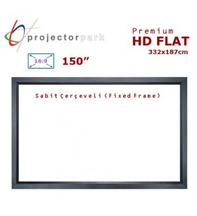 PROJECTORPARK HD Flat Sabit Çerçeveli Projeksiyon Perdesi (332x187cm) 