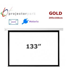 PROJECTORPARK Gold Motorlu Projeksiyon Perdesi (295x166cm) 
