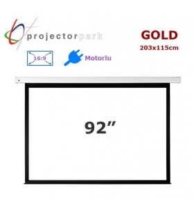 PROJECTORPARK Gold Motorlu Projeksiyon Perdesi (203x115cm) 
