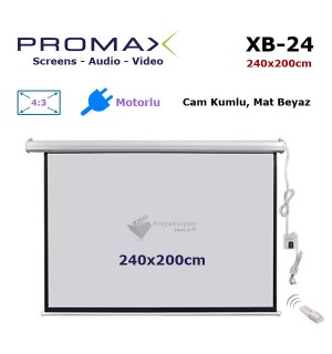 PROMAX SCREENS XB-24 Motorlu Projeksiyon Perdesi (240x200cm) 