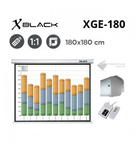 XBLACK XGE-180 Motorlu Projeksiyon Perdesi (180x180cm) 