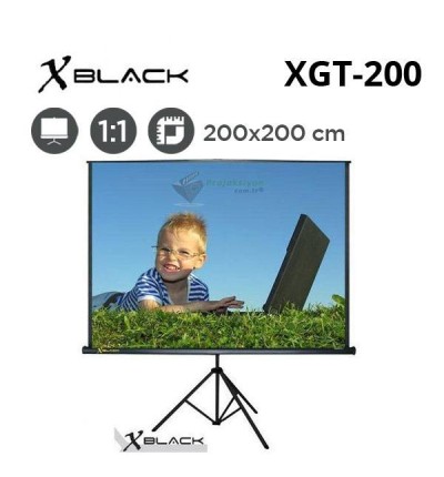 XBLACK XGT-200 Tripod Projeksiyon Perdesi (200x200cm) 