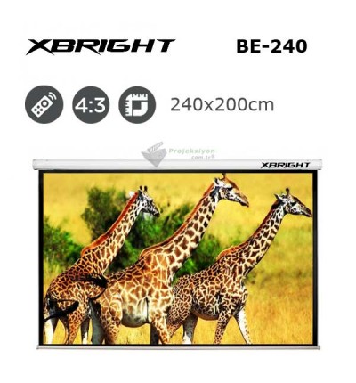 XBRIGHT BE-240 Motorlu Projeksiyon Perdesi (240x200cm) 