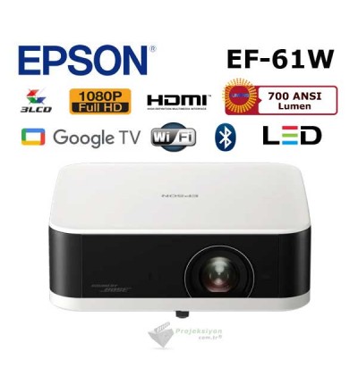 EPSON EF-61W Full HD LED Google TV Smart Projeksiyon Cihazı EPSON EF-61W Full HD LED Google TV Smart Projeksiyon Cihazı