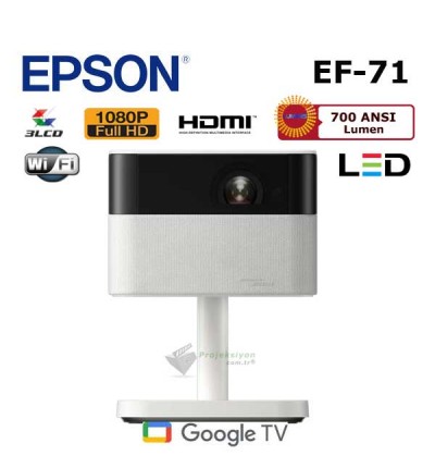 EPSON EF-71 Lifestudio Flex Full HD LED Google TV Ev Sinema Projeksiyon Cihazı EPSON EF-71 Lifestudio Flex Full HD LED Google TV Ev Sinema Projeksiyon Cihazı