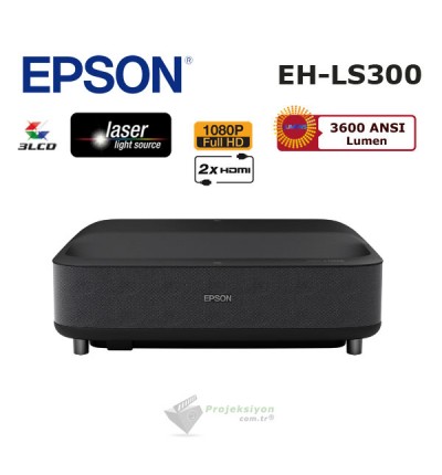 Epson EH-LS300B Lazer Ev Sinema Projeksiyonu + Epson ELPSC36 120" Perde