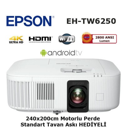 EPSON EH-TW6250 4K Ev Sinema Kampanya (Motorlu Perde ve Askı Hediye) EPSON EH-TW6250 4K Ev Sinema Kampanya (Motorlu Perde ve Askı Hediye)