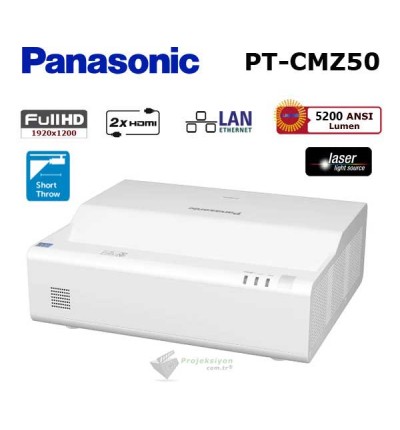 Panasonic PT-CMZ50 Ultra Kısa Mesafe Full HD Lazer 5200 Ansi Lümen Projeksiyon Cihazı