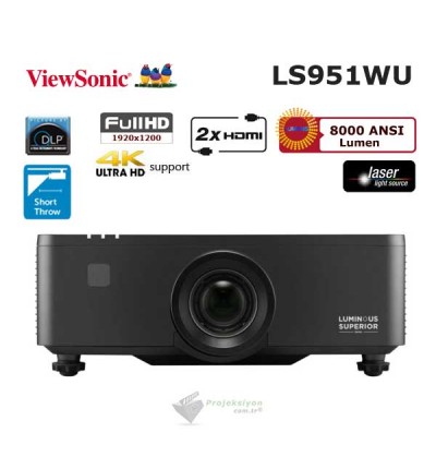 Viewsonic LS951WU 8000 Ansi Lümen Full HD Kısa Mesafe Lazer Projeksiyon