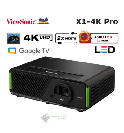 Viewsonic X1-4K Pro LED 4K HDR Ev Sinema Projeksiyon Cihazı