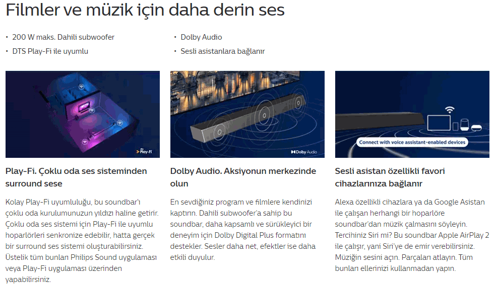 philips tab8205 soundbar ses sistemi