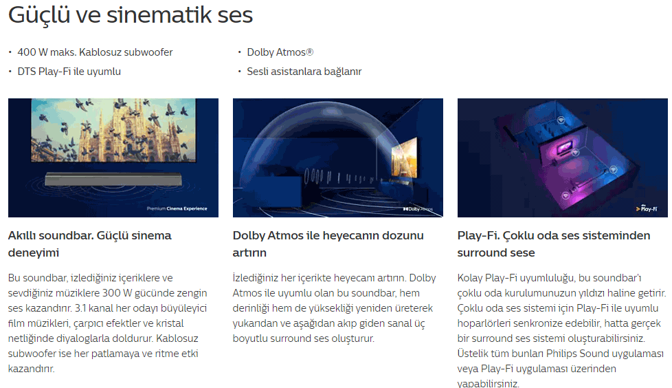 philips tab8805 soundbar ses sistemi