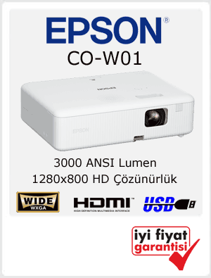 uygun fiyata wxga hd projeksiyon epson co-w01
